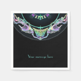 Meeresskizze in Neon, personalisierbar Serviette