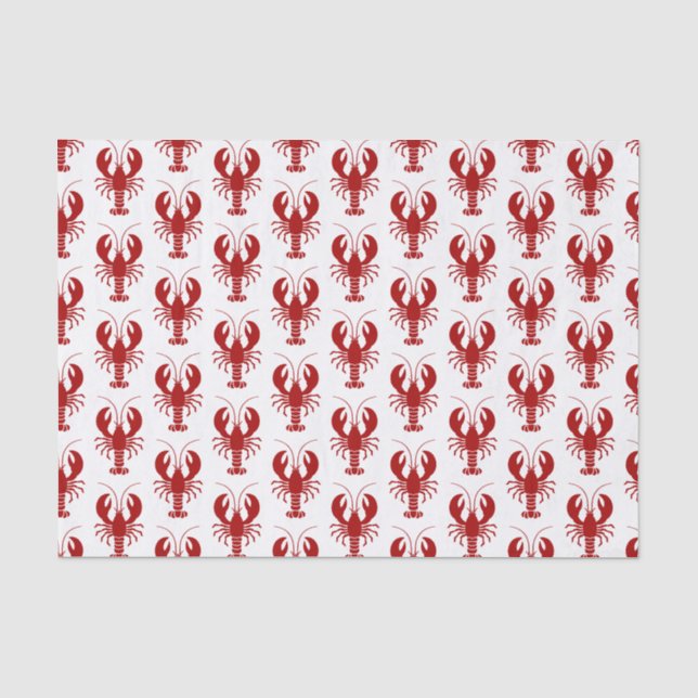 Meeresthema der Nautischen Roten Lobster Seidenpapier (Vorderseite)