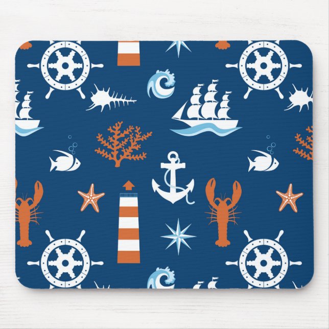 Meeresthema Muster 1 Mousepad (Vorne)