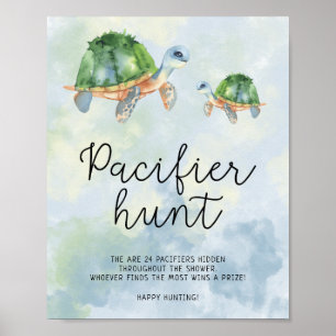 Meeresthema - Schnuller Jagd Baby Shower Spiel Poster