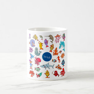 Meerestiere Bunte Ozean Charaktere Kaffeetasse