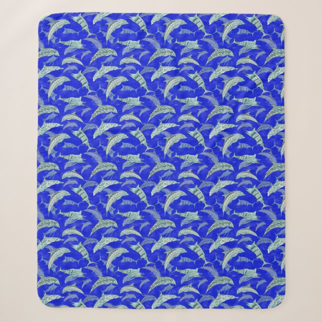 Meerestiere Delphine Marlins Sherpadecke (Vorderseite)