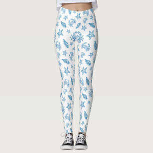 Meerestiere-Doodle-Muster Leggings