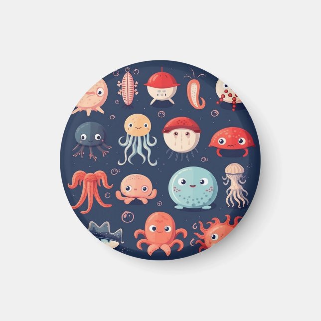 Meerestiere, Fische, Magnet, süß  Magnet (Vorne)