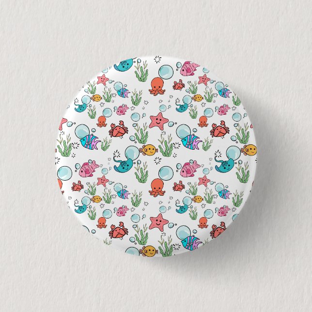 Meerestiere-Geschenk, Meerestier  Button (Vorderseite)
