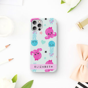 Meerestiere, Krake, Qualle, Herzen, Dein Name iPhone 16 Hülle