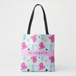 Meerestiere, Kraken, Quallen, Herz, Ihr Name Tasche