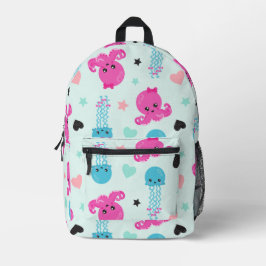 Meerestiere, Meeresleben, Oktopus, Quallen, Herzen Bedruckter Rucksack
