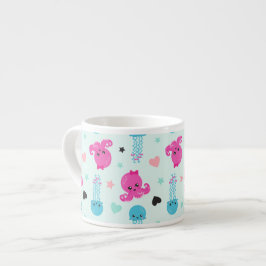 Meerestiere, Meeresleben, Oktopus, Quallen, Herzen Espressotasse