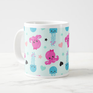 Meerestiere, Meeresleben, Oktopus, Quallen, Herzen Jumbo-Tasse