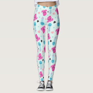 Meerestiere, Meeresleben, Oktopus, Quallen, Herzen Leggings