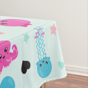 Meerestiere, Meeresleben, Oktopus, Quallen, Herzen Tischdecke