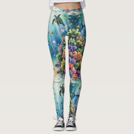 Meerestiere Nahtloses Muster Leggings
