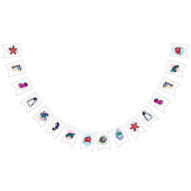 Meerestiere Party Deko Wimpelkette (Alle)
