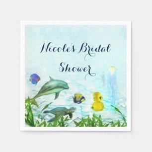 Meerestiere Strand Aquarell Elegante Party individ Serviette
