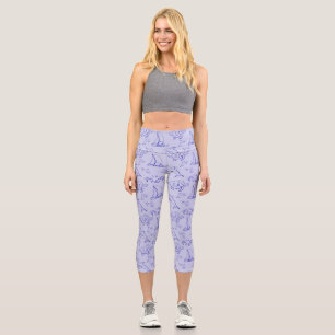 Meerestiere und Segelboote mit einer einzigen zeic Capri Leggings