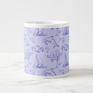 Meerestiere und Segelboote mit einer einzigen zeic Jumbo-Tasse
