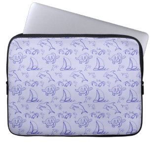 Meerestiere und Segelboote mit einer einzigen zeic Laptopschutzhülle