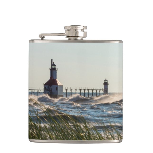 Meerestiere und St-Joseph-Flasche Flachmann (Vorderseite)