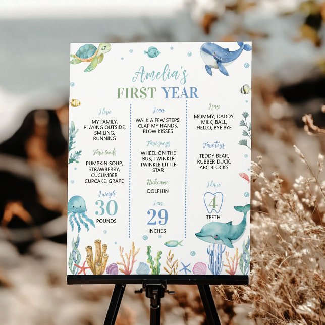 Meerestiere unter dem Meer Geburtstagsstein Poster (Von Creator hochgeladen)