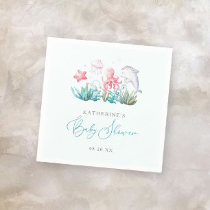 Meerestiere unter der Kinderdusche des Meeres Serviette