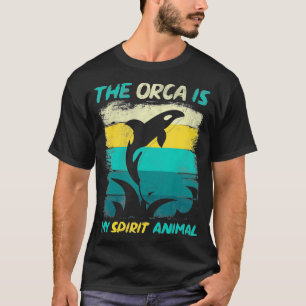 Meerestiergeschenk Geist Tier Killer Whale Retro T-Shirt