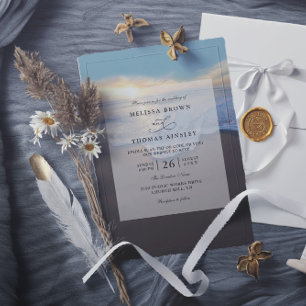 Meerestrand Sommerhochzeit QR Code Einladung