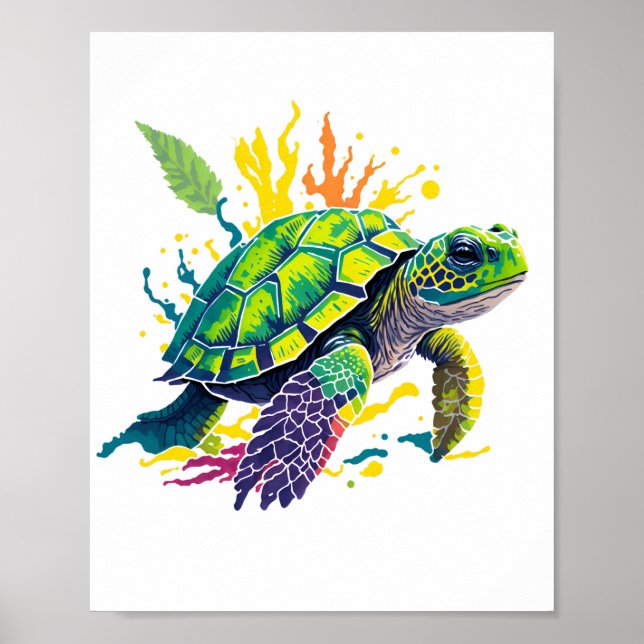 MEERESTURTLE AN EINEM SOMMERTAG POSTER (Vorne)