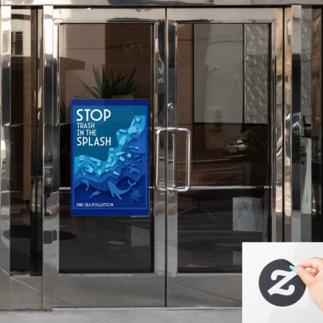 Meeresverschmutzung Fensteraufkleber (Büro Tür)