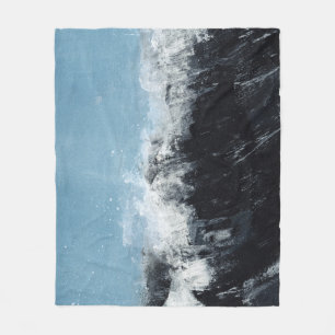 Meereswelle: handbemaltes Design Fleecedecke