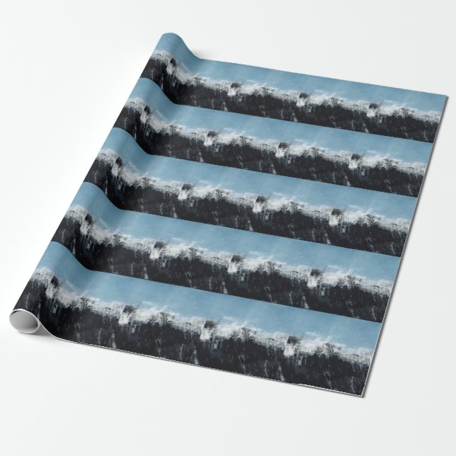 Meereswelle: handbemaltes Design Geschenkpapier (Ungerollt)