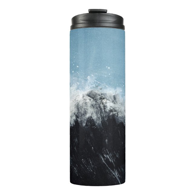 Meereswelle: handbemaltes Design Thermosbecher (Vorderseite)