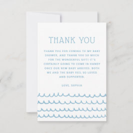 Meereswellen | Blue Nautical Beach Baby Dusche Dankeskarte