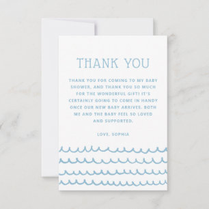 Meereswellen   Blue Nautical Beach Baby Dusche Dankeskarte