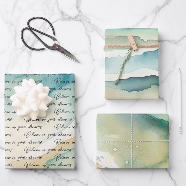 Meereswellen Geschenkpapier Set (Vorderseite)