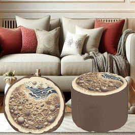 Meereswellen Seefahrt Muscheln Brawn Sand Fun Hocker