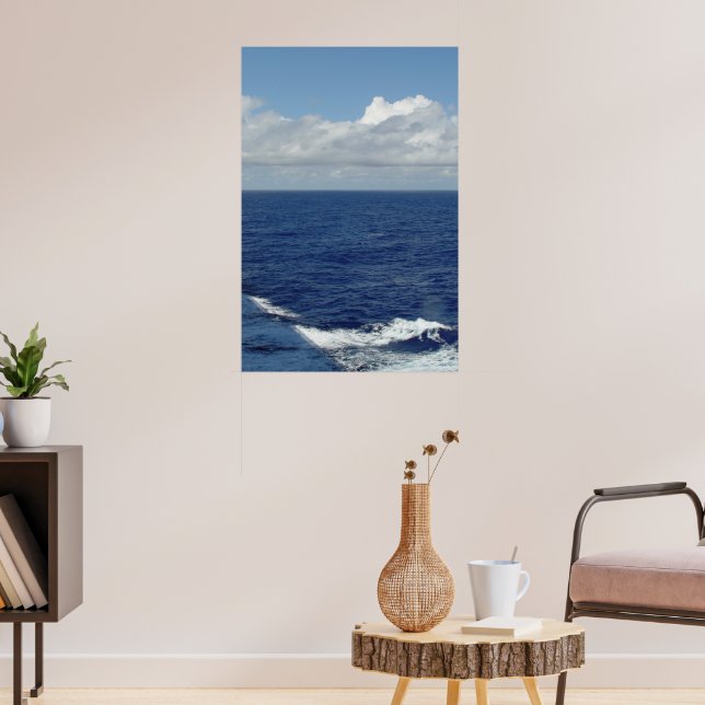 Meereswellen und weiße Flussuchten Poster (Wohnzimmer 3)