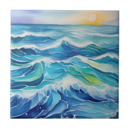 Meereswellen unter der Sonne Fliese