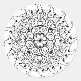Meereswellen Zen-Mandala Runder Aufkleber