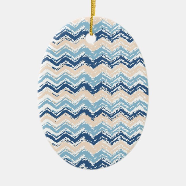 Meereswellen Zickzack Keramik Ornament (Vorne)