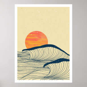 Meereswellenlandschaft Poster