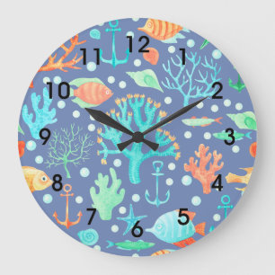 Meereswelt Große Wanduhr