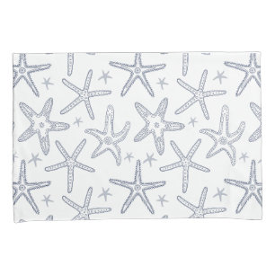 Meereswelt Starfish Blau und Weiß Gemustert Kissenbezug