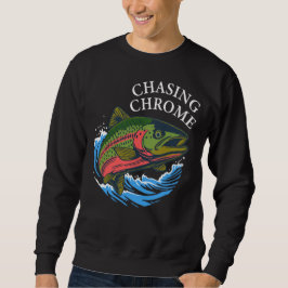 Meerforelle auf Chromjagd Sweatshirt
