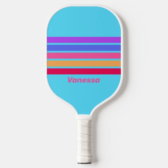 Meerglas durch Streifen mit Namen Pickleball Schläger (Vorderseite)