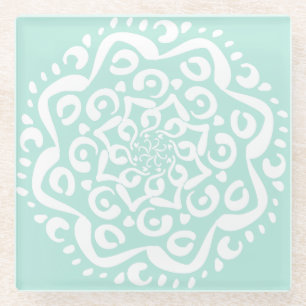 Meerglas Mandala Glasuntersetzer