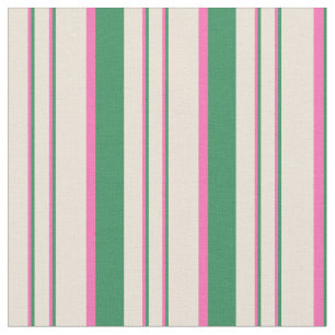 Meergrün, heißes Rosa und Bisque Lines Muster Stoff