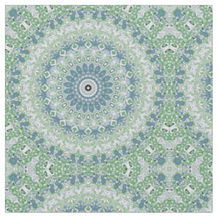 Meergrünes und blaues Küstenmandala-Muster Stoff