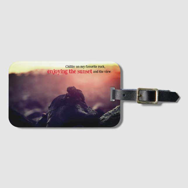 Meeriguana-Sonnenbäder Gepäckanhänger (Vorderseite (Horizontal))