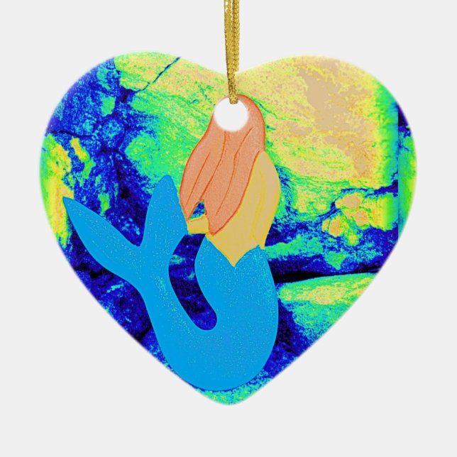 Meerjungdesign Keramikornament (Vorne)